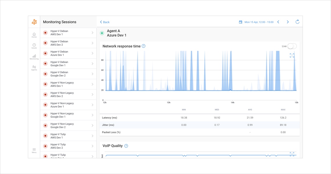 Obkio desktop interface 2